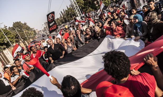 Egyptian protesting in El-Etehadeya district during 'June 30' protests against Mohamed Morsi.