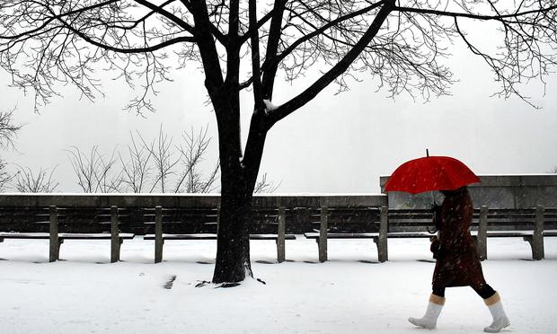 Snowy day in New York City