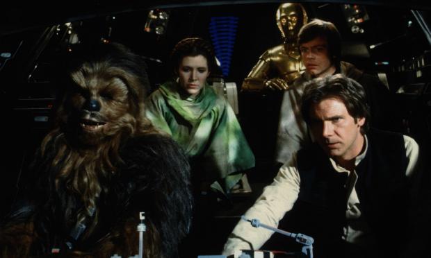 Chewbacca, Princess Leia, C3PO, Luke Skywalker and Han Solo in 'Star Wars' Chewbacca, Princess Leia, C3PO, Luke Skywalker and Han Solo in 'Star Wars'