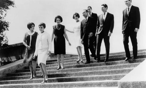 1960's portrait of the Swingle Singers (Ward Swingle is third from right)