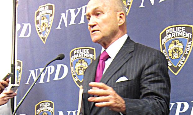 Police Commissioner Ray Kelly speaks after a promotions ceremony.
