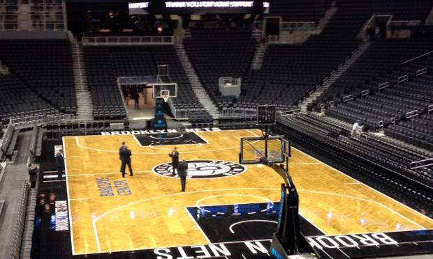 The arena, now completed, will he home to the Brooklyn Nets.