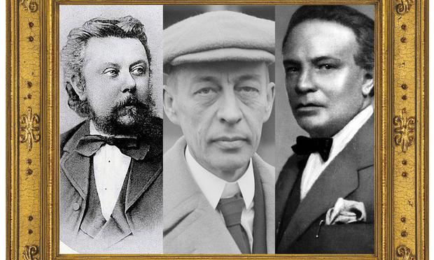 Mussorgsky, Rachmaninoff, Respighi. Mussorgsky, Rachmaninoff, Respighi.