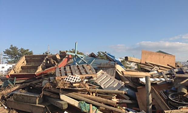 Sandy debris in Holgate, Long Beach Island