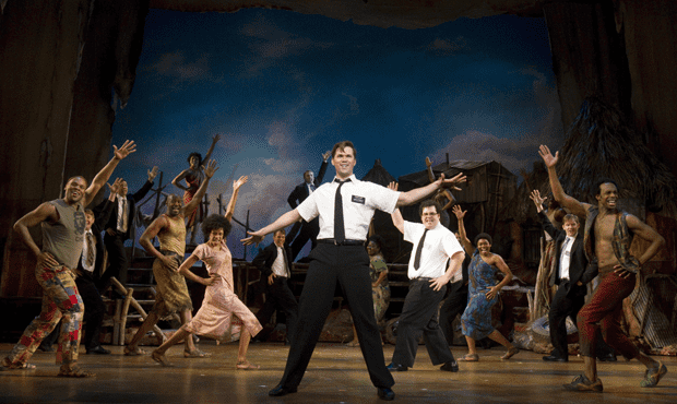 The cast of the Broadway production of The Book of Mormon The cast of the Broadway production of The Book of Mormon