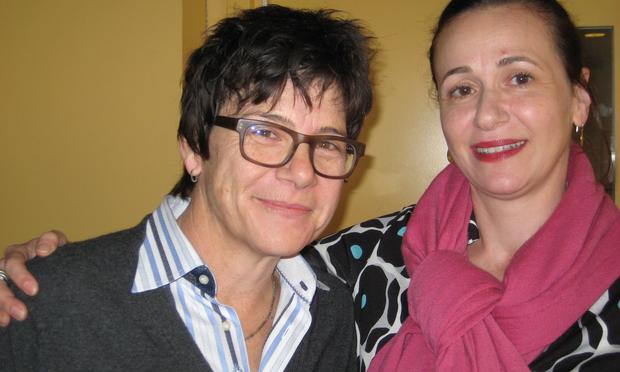 Friends, colleagues, and kitchen rivals Kim Severson and Julia Moskin in the WNYC studios