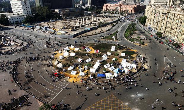 Egyptian opposition gather in sit-in tents at the landmark Tahrir square in Cairo on November 25, 2012.