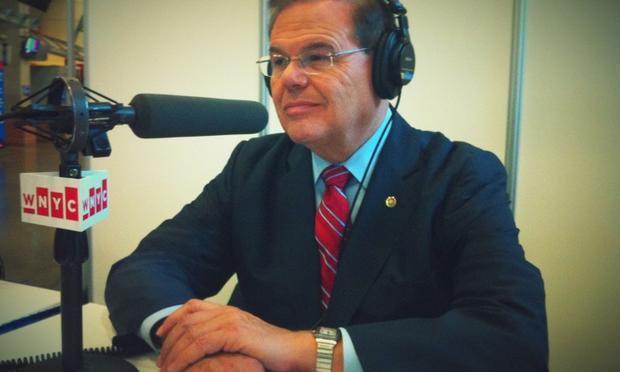 New Jersey Senator Robert Menendez on Radio Row at the DNC in Charlotte