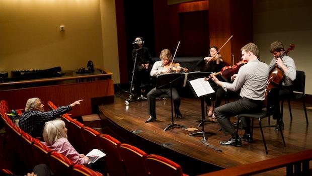Robert Mann coaches the Aeolous Quartet Robert Mann coaches the Aeolous Quartet
