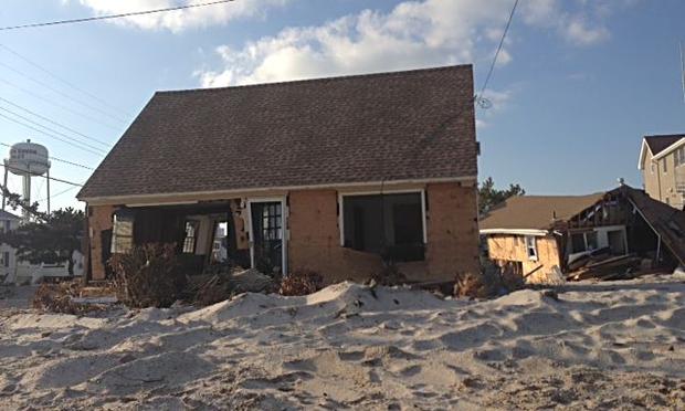 Homes in Holgate on Long Beach Island, where there were no dunes.