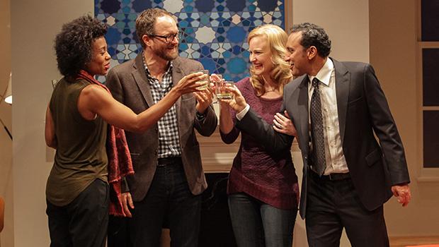 Karen Pittman (lef to right), Erik Jensen, Heidi Armbruster and Aasif Mandvi in Disgraced. Karen Pittman (lef to right), Erik Jensen, Heidi Armbruster and Aasif Mandvi in 'Disgraced.'