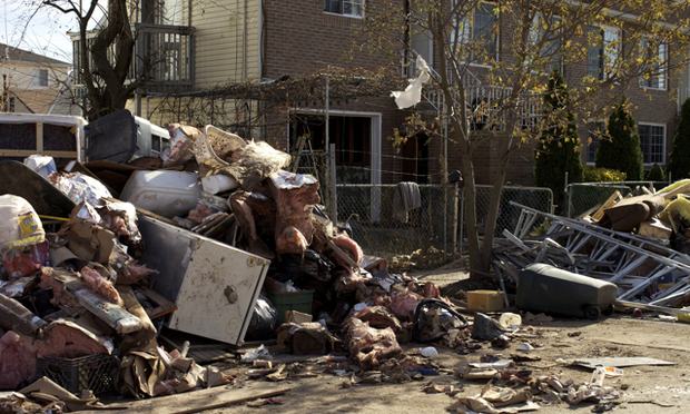 Debris from gutted homes in the Midland Beach section of Staten Island. Debris from gutted homes in the Midland Beach section of Staten Island.