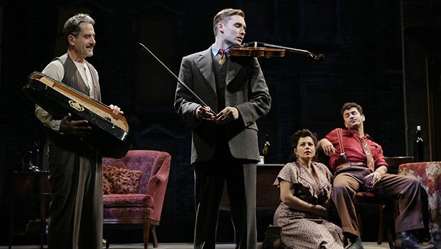 Tony Shalhoub (left to right), Seth Numrich, Dagmara Dominczyk and Michael Aronov in Golden Boy. Tony Shalhoub (left to right), Seth Numrich, Dagmara Dominczyk and Michael Aronov in 'Golden Boy.'