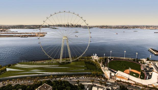 The New York Wheel will be built just to the north of the ballpark and be 625 feet tall.