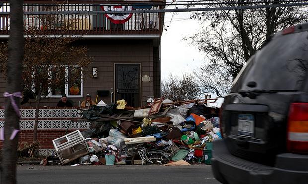 Residents at Far Rockaway, Queens after Sandy.