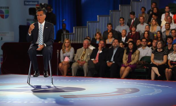 Mitt Romney speaking at the Univision 'Meet the Candidates' Forum