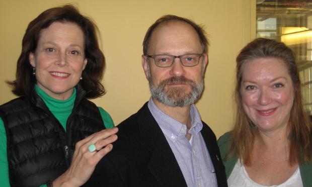 Sigourney Weaver, David Hyde Pierce, and Kristine Nielsen at WNYC November 29, 2012