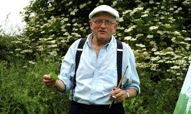 David Hockney in a field near Kilham, East Yorkshire Studio 360 Episode 1045, Hockney, In Verse, Airplanes