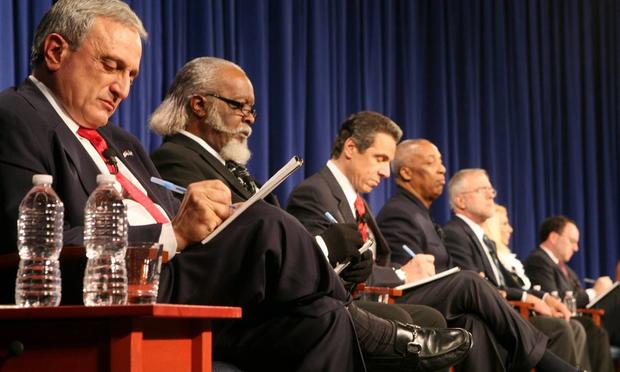 The seven candidates for NY governor debate.