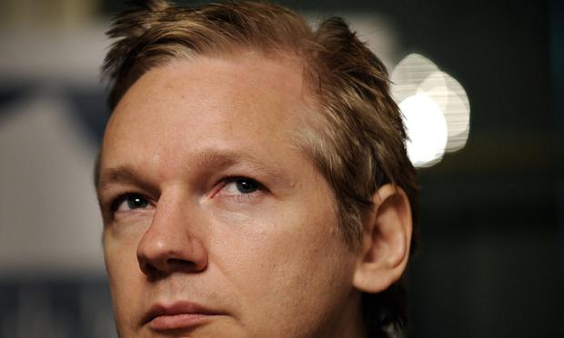 Wikileaks founder Julian Assange looks on during a press conference at the Geneva Press Club in 2010.