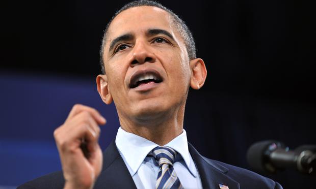 President Barack Obama makes voices support for Egyptian protesters on Feburary 10, 2011 at Northern Michigan University in Marquette, Michigan.