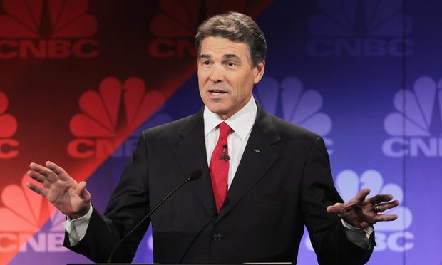 Gov. Rick Perry during a debate in Michigan.