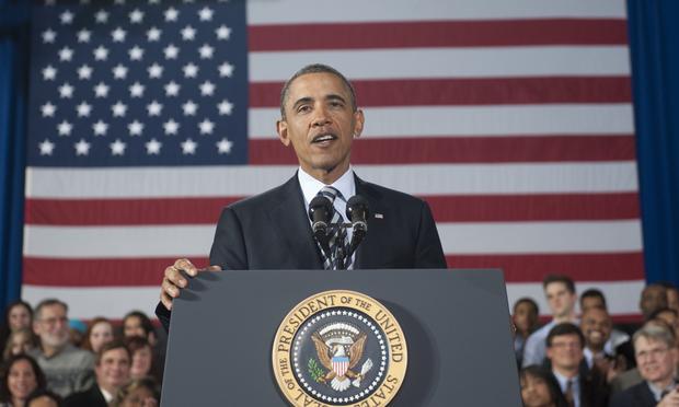 US President Barack Obama speaks about the economy at Shaker Heights High School in Shaker Heights, Ohio, a suburb of Cleveland, on January 4, 2012.