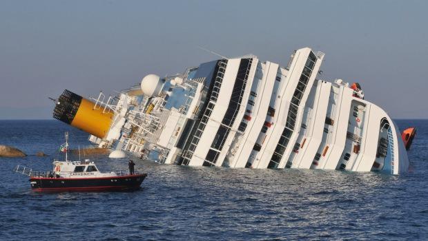 Costa Concordia off the shore of the island of Giglio, on January 14, 2012 The cruise ship Costa Concordia lies stricken off the shore of the island of Giglio, on January 14, 2012.
