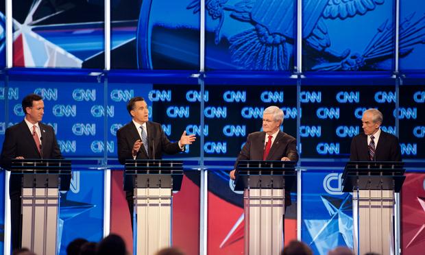 Republican presidential hopefuls participate in the CNN Debate in Charleston, S.C. Republican presidential hopefuls Rick Santorum, Mitt Romney, Newt Gingrich and Ron Paul participate in the CNN Southern Republican Leadership Conference Town Hall Debate in Charleston, SC