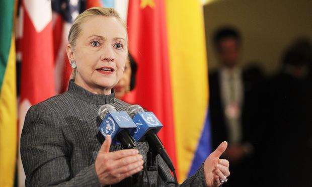 Secretary Clinton speaks outside a United Nations Security Council meeting on the crisis in Syria. U.S. Secretary of State Hillary Rodham Clinton speaks to the press outside a United Nations Security Council meeting on the crisis in Syria