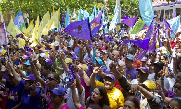 Supporters of Danilo Medina gather in Santo Domingo, Dominican Republican