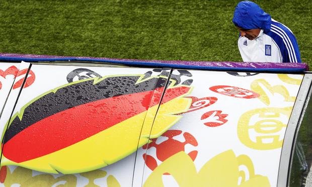 Head coach Fernando Santos of Greece during a training session ahead of their UEFA EURO 2012 quarter-final match against Germany.