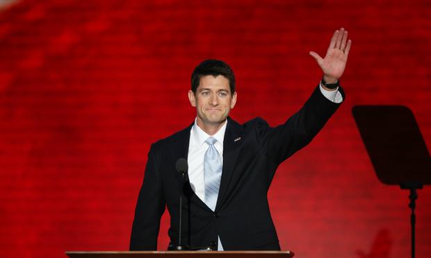 Republican vice presidential candidate, U.S. Rep. Paul Ryan, addresses the crowd at the Republican National Convention. Republican vice presidential candidate, U.S. Rep. Paul Ryan addresses the crowd at the Republican National Convention.