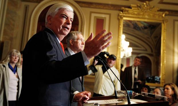 U.S. Sen. Christopher Dodd (D-CT) speaks during a news conference on financial reform legislation on April 28, 2010 on Capitol Hill in Washington, DC.
