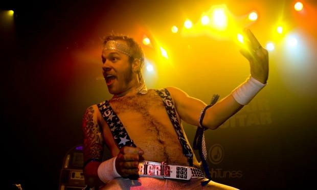'Big Rig' shows off his best riff in spangly pink pants. 'Big Rig' shows off his best riff in spangly pink pants.