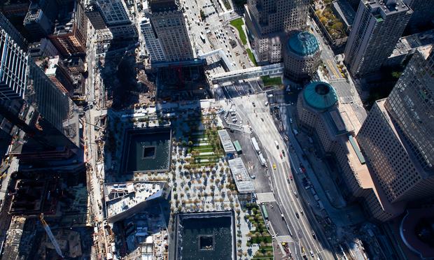 Bird's-eye view of the World Trade Center site on 10.25.2011. Bird's-eye view of the World Trade Center site on 10.25.2011.