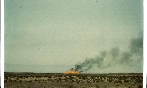 Burning gas in Khurais, Saudi Arabia. A picture snapped by my father in 1978.