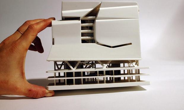 Model of 41 Cooper Square, a building designed by Thom Mayne of Morphosis that CornellNYC Tech dean and provost Dan Huttenlocher says was one of the reasons he was chosen.