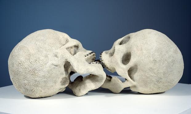 Sex and Death: 'Stuck,' by Deniz Ozuygur -- part of a tongue-in-cheek group show at Benrimon Contemporary that examines the things our society worships.