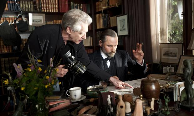 Director David Cronenberg and Viggo Mortensen on the set of A Dangerous Method Director David Cronenberg and Viggo Mortensen on the set of A Dangerous Method