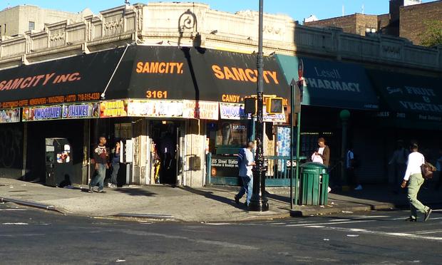 A street corner in NY's 33rd Senate District in The Bronx.