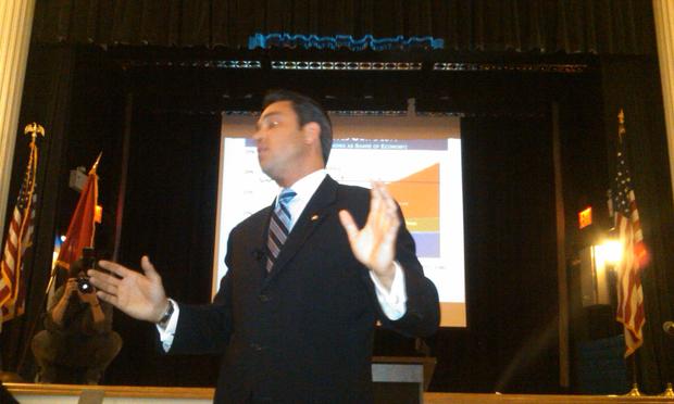 Rep. Michael Grimm (R-NY) at a Brooklyn town hall on April 27, 2011.
