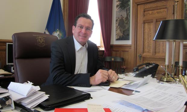 Connecticut Governor Dannel Malloy in his Capitol office.