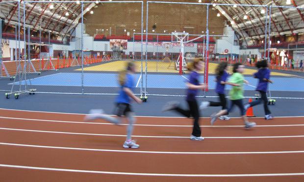 Kids run a mile every gym class