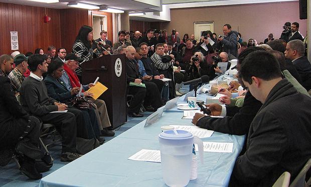 City Council hearing on the December blizzard at Queens Borough Hall