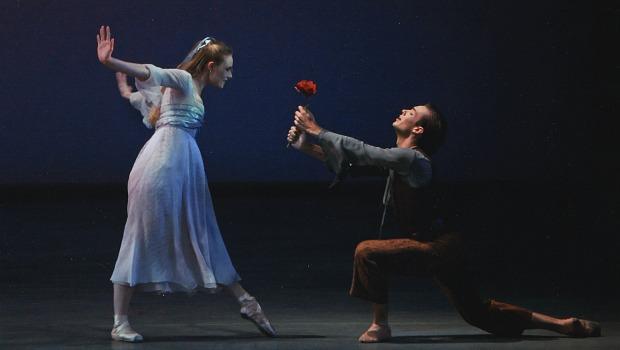 Sara Mearns and Tyler Angle in The Nightingale and the Rose, choreographed by Christopher Wheeldon Sara Mearns and Tyler Angle in The Nightingale and the Rose, choreographed by Christopher Wheeldon