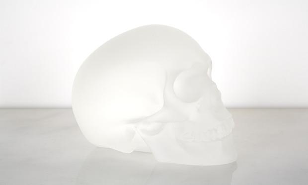 This piece called 'Crystal Skull 1-12' is made of cast glass. This piece called