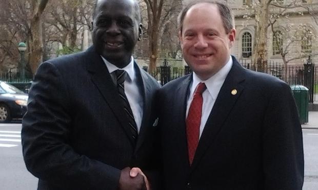 Assemblyman Lancman with CWA Local 1182 President James Huntley