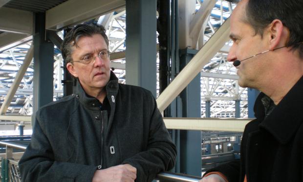 Kurt Andersen with Greg Kiss, who helped design the terminal Kurt Andersen with Greg Kiss, who helped design the terminal, Coney Island, Stillwell Avenue
