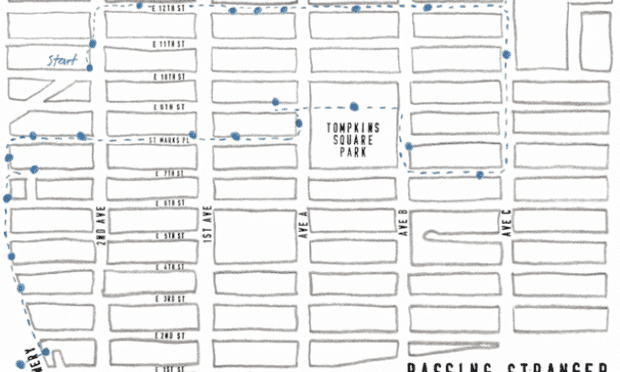 The route of the East Village Poetry Walk The route of the East Village Poetry Walk